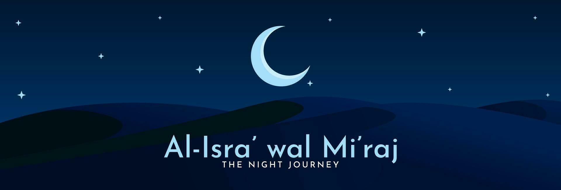 al-Isra' wal mi'raj, de nacht reis van de profeet Mohammed zaag. Islamitisch achtergrond ontwerp sjabloon. vector illustratie