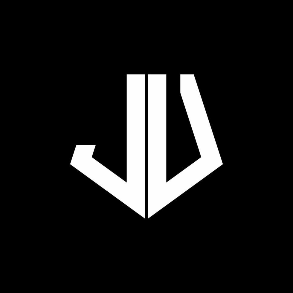 lu logo monogram met vijfhoekige stijl ontwerpsjabloon vector