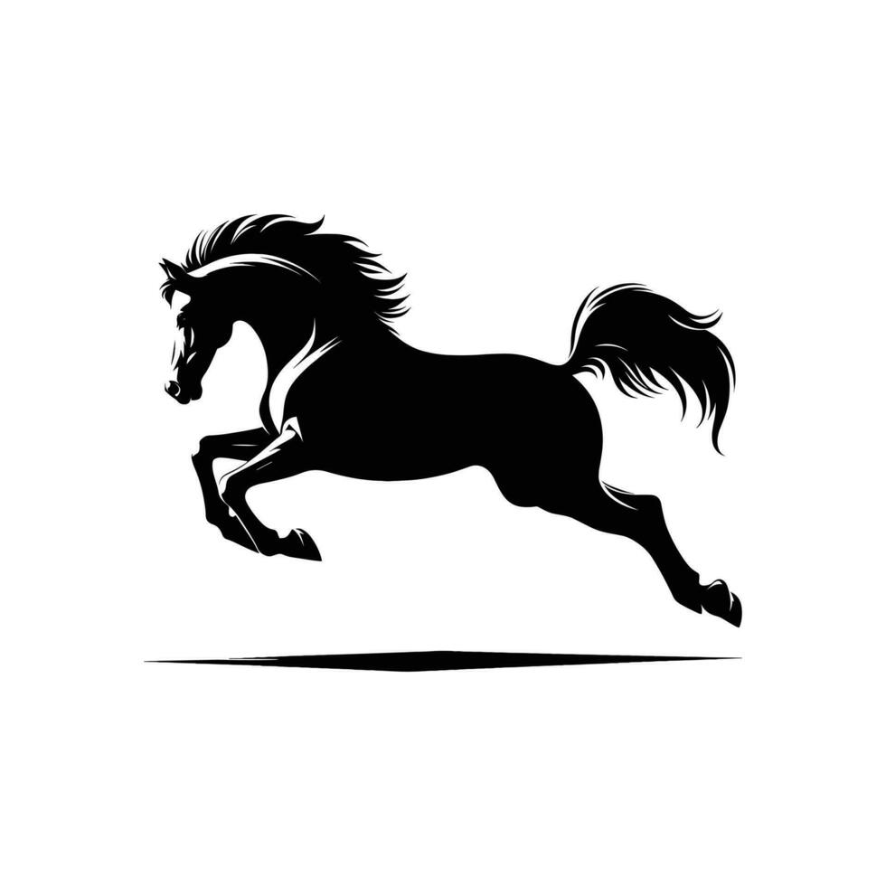 ruiter majesteit silhouet van grootbrengen paard logo vector illustratie