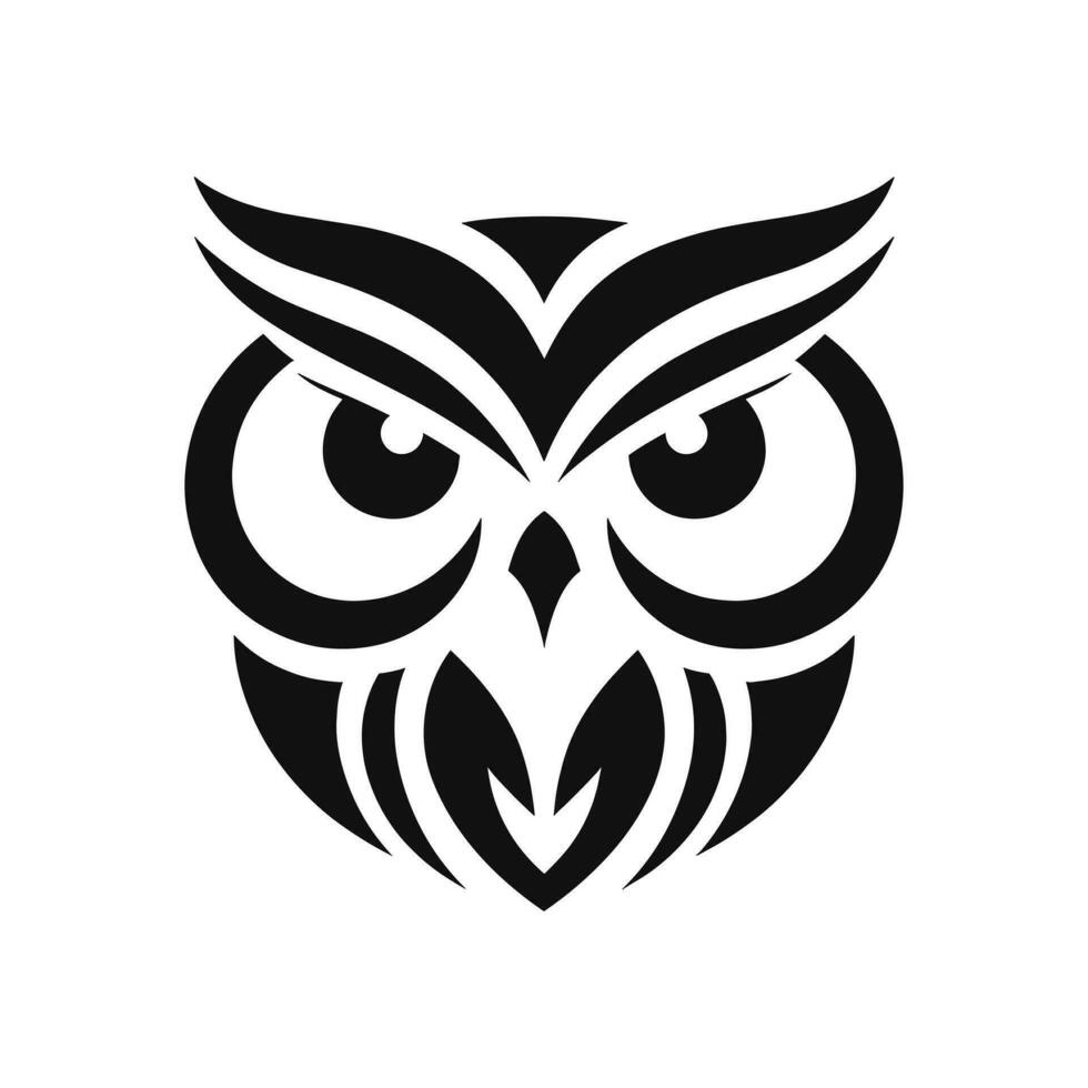majestueus elegantie silhouet van uil gezicht logo icoon symbool mascotte vector illustratie