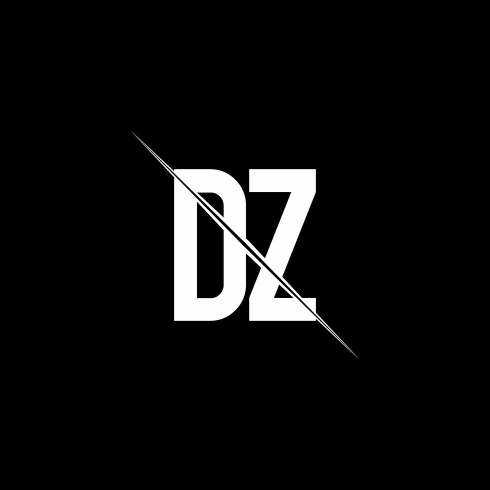 dz logo monogram met slash stijl ontwerpsjabloon vector