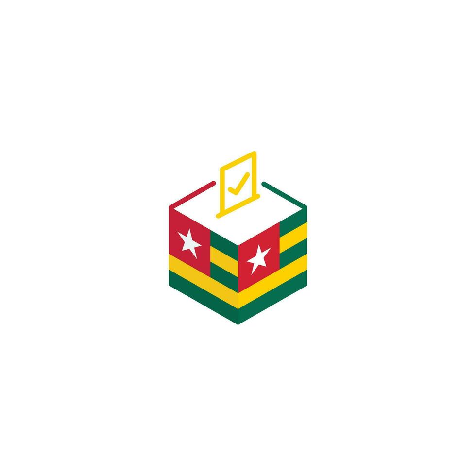 gaan verkiezing concept, democratie, stemmen stemming doos met vlag. vector icoon illustratie