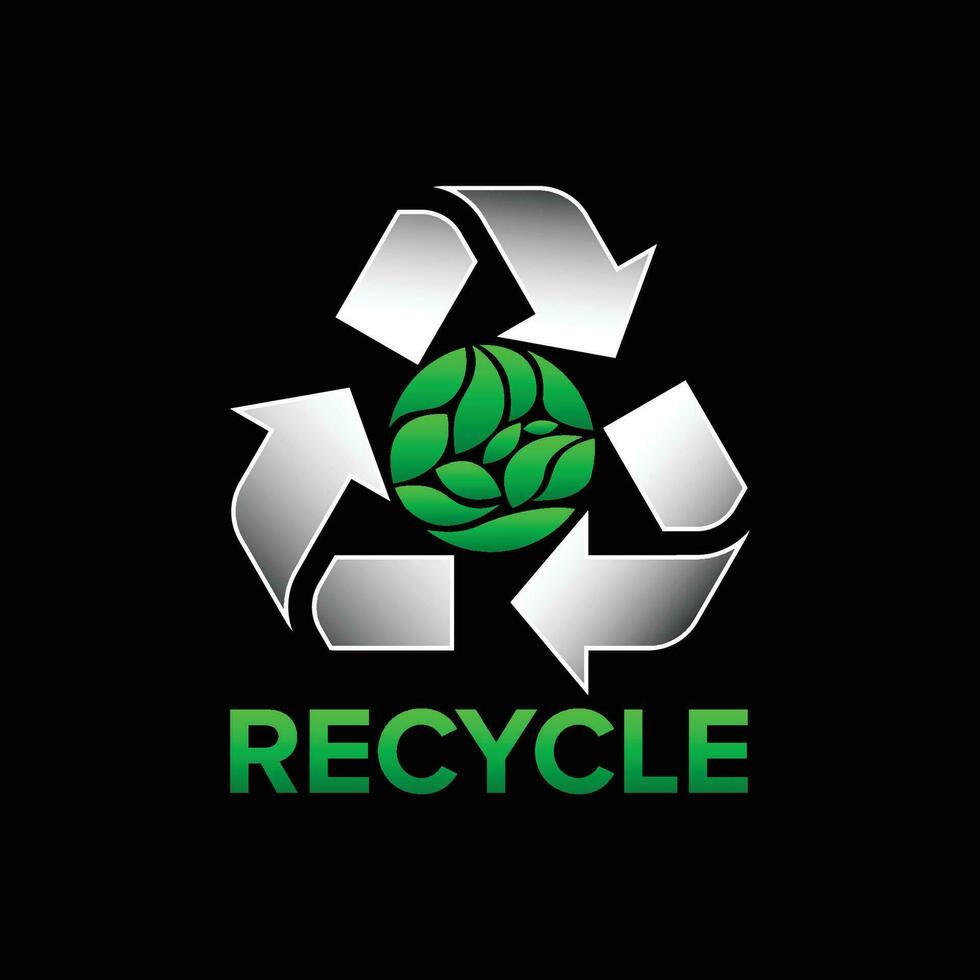 recycling logo vector element, recycling icoon sjabloon