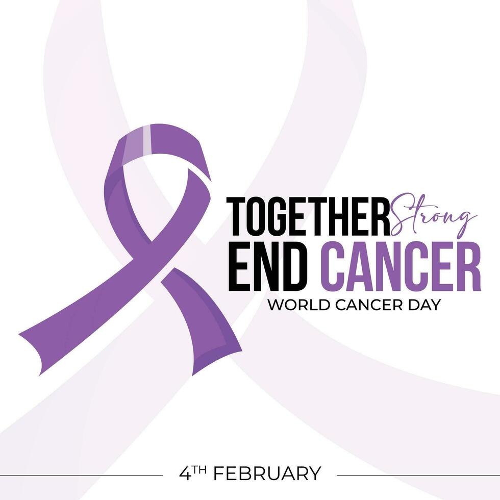 4e februari wereld kanker dag bewustzijn sjabloon ontwerp vector