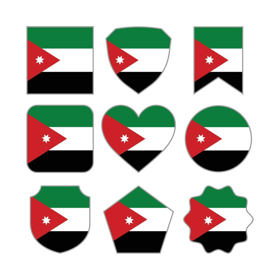 modern abstract vormen van Jordanië vlag vector ontwerp sjabloon