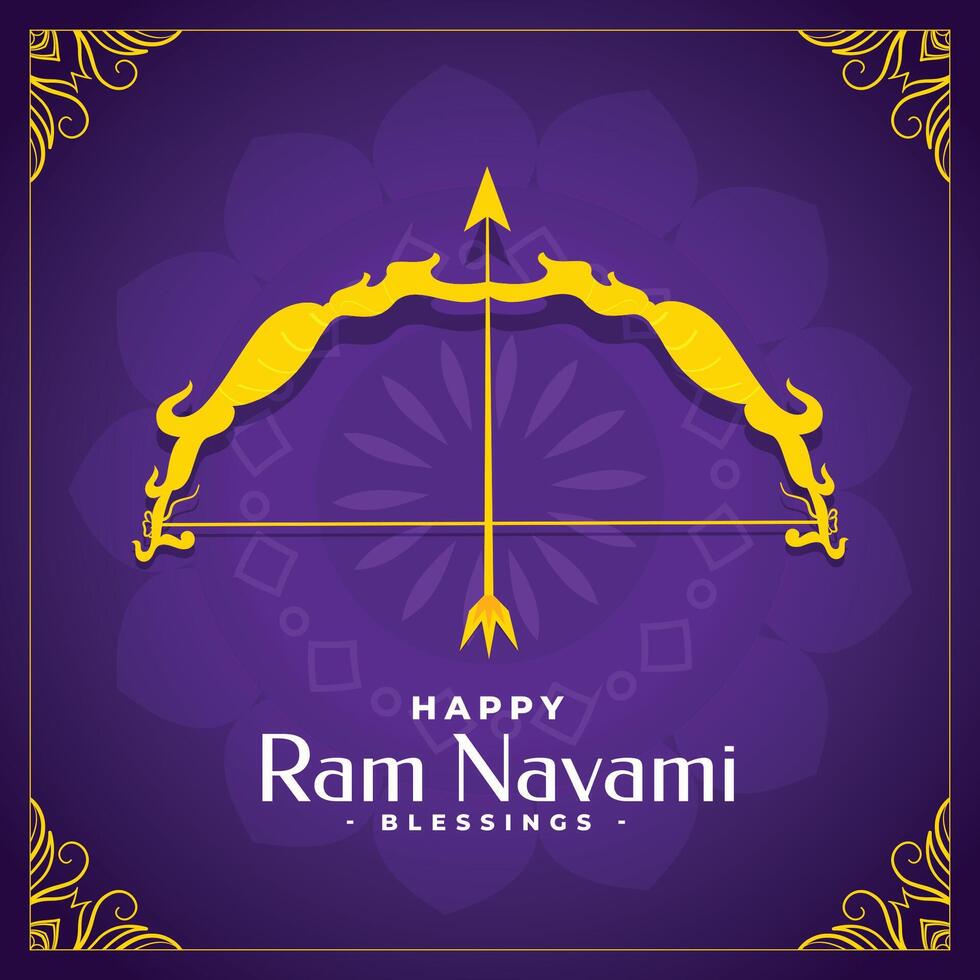 RAM navami boog en pijl concept kaart ontwerp vector