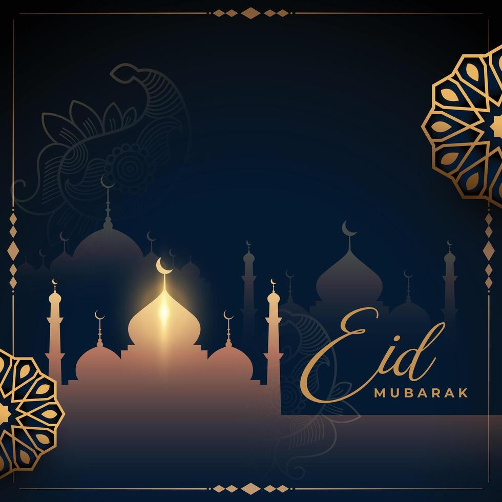 realistisch eid mubarak achtergrond met Islamitisch decoratie vector