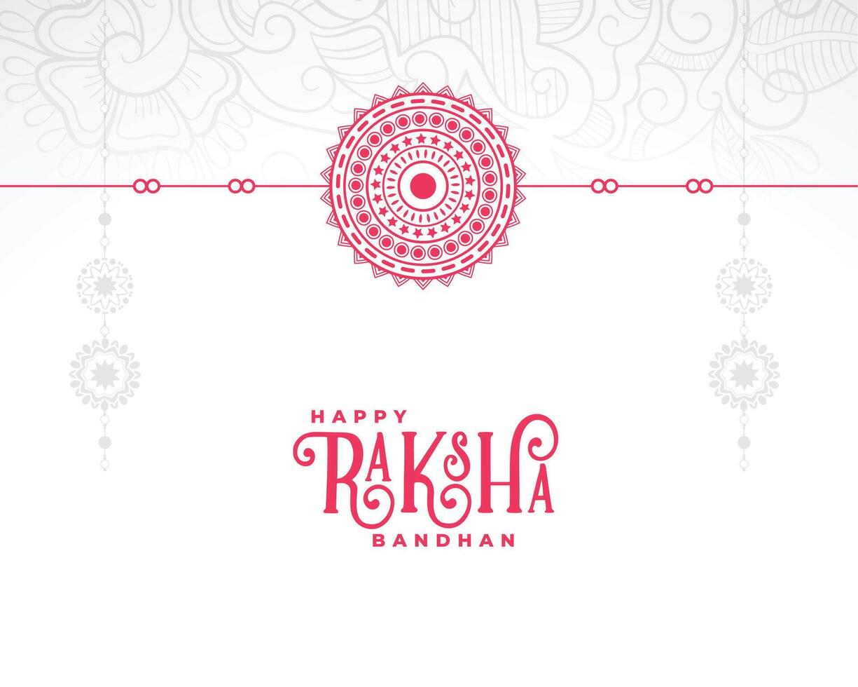 raksha bandhan wit kaart met decoratief vlak rakhi ontwerp vector