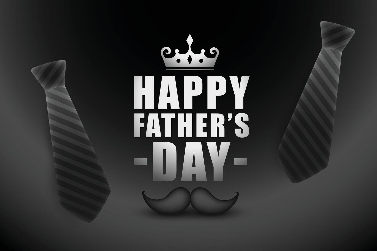 gelukkig vaders dag achtergrond in zwart kleur thema vector
