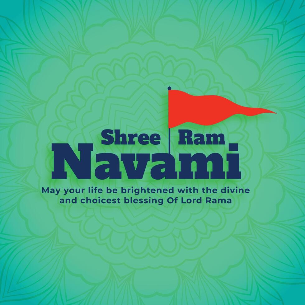 shree RAM navami groet ontwerp met vlag vector