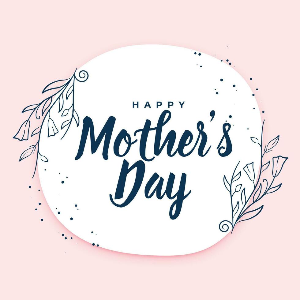 gelukkig moeders dag bloemen kaart ontwerp vector