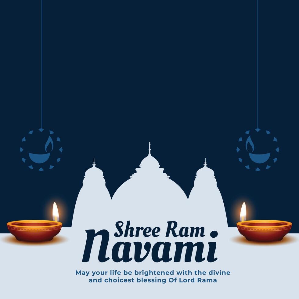 shree RAM navami festival viering kaart ontwerp vector