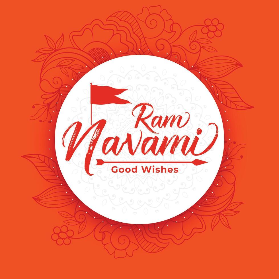 RAM navami viering kaart voor navratri festival vector