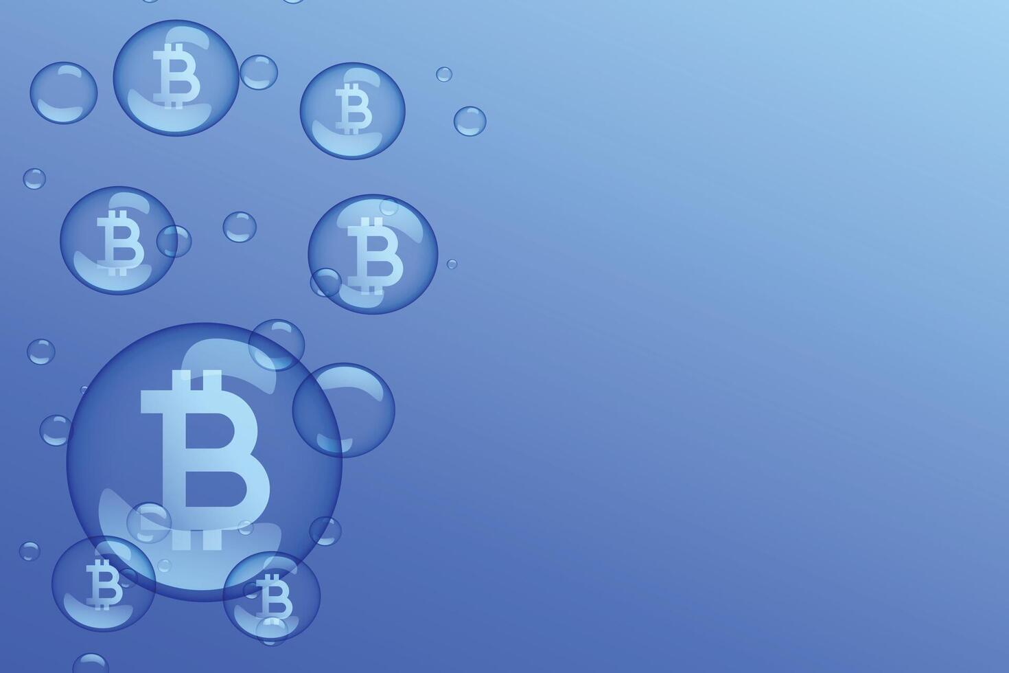 bitcoin bubbel markt afwijzen concept achtergrond vector