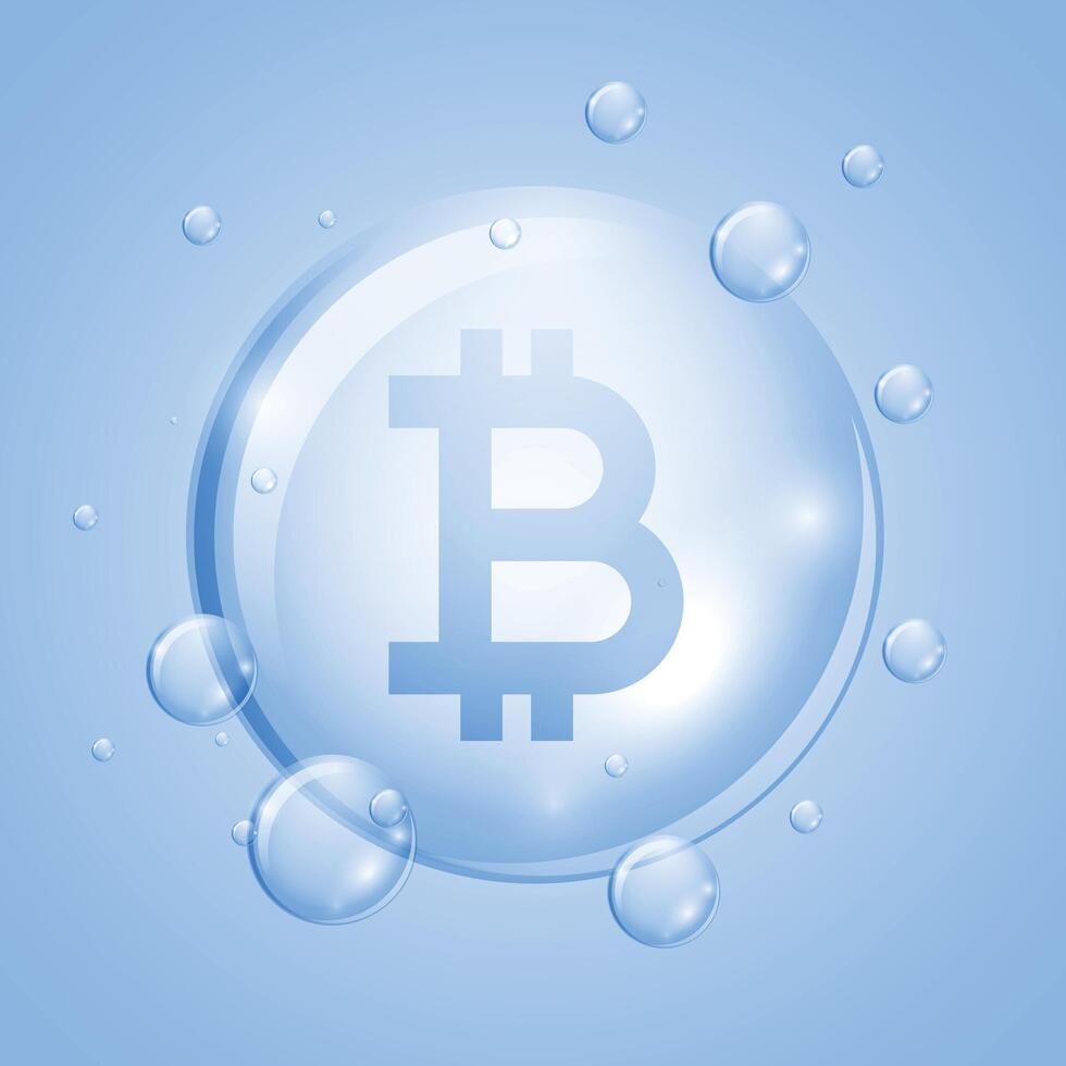 crypto valuta bitcoin ballon bubbel concept vector