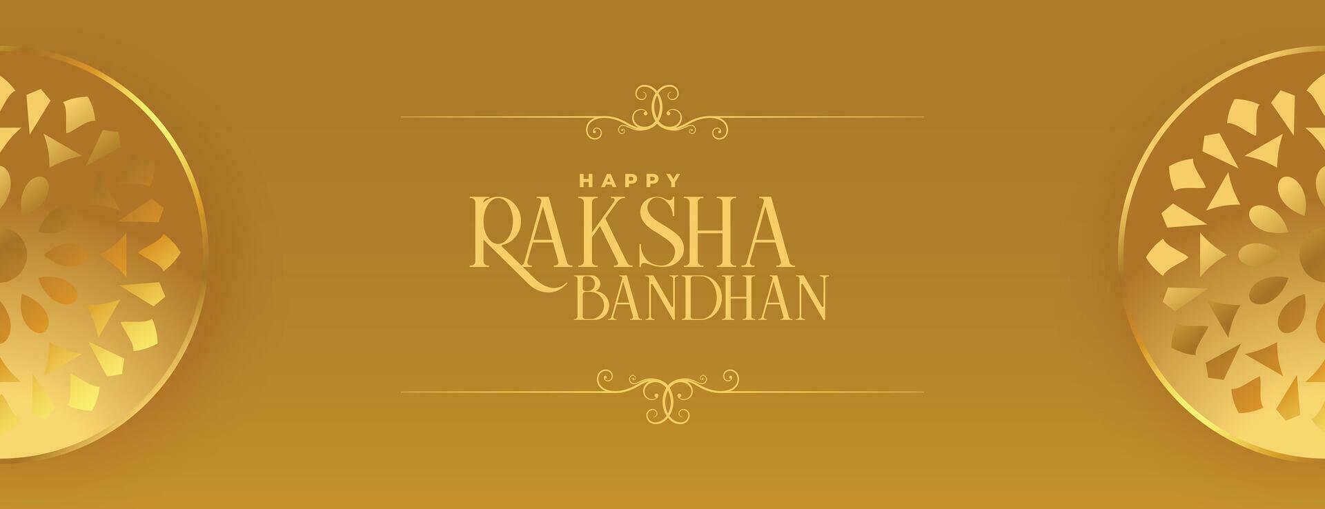 raksha bandhan gouden banier met decoratie vector