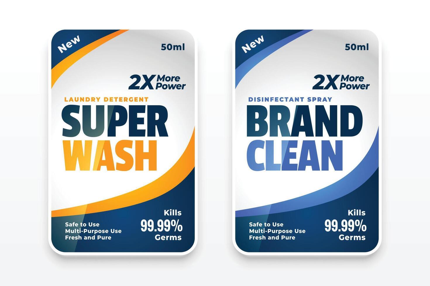 wasserij wasmiddel etiketten en stickers reeks vector