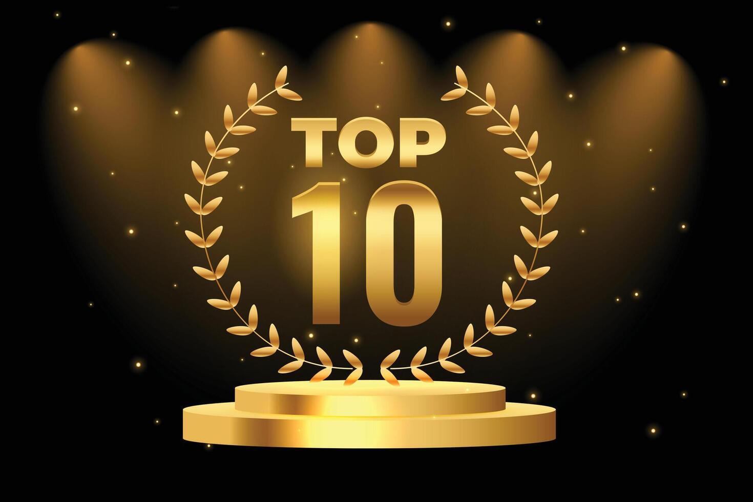 top 10 het beste podium prijs achtergrond vector