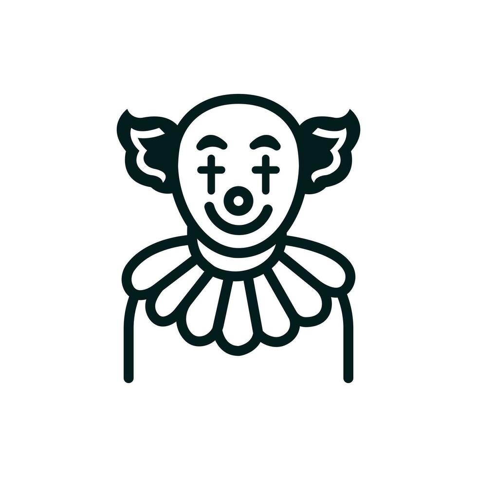 clown icoon lijn icoon. vector illustratie, symbool logo ontwerp stijl