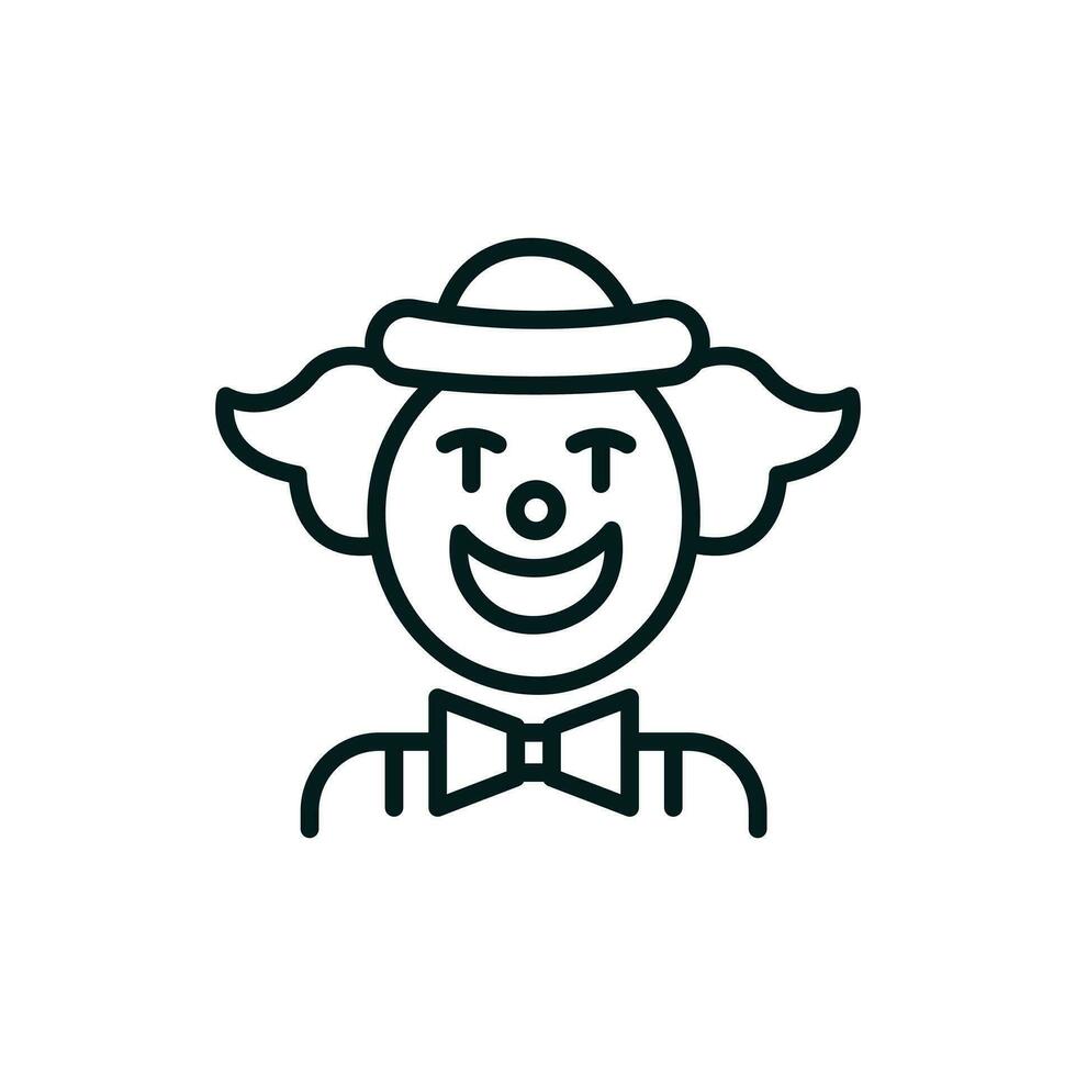 clown icoon lijn icoon. vector illustratie, symbool logo ontwerp stijl