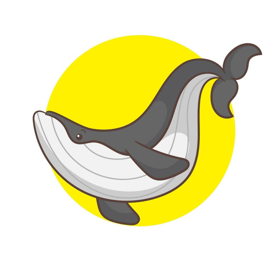 schattig walvis tekenfilm vector illustratie. aanbiddelijk en kawaii dier concept ontwerp. onderzees aquatisch zoogdieren.geïsoleerd wit achtergrond.