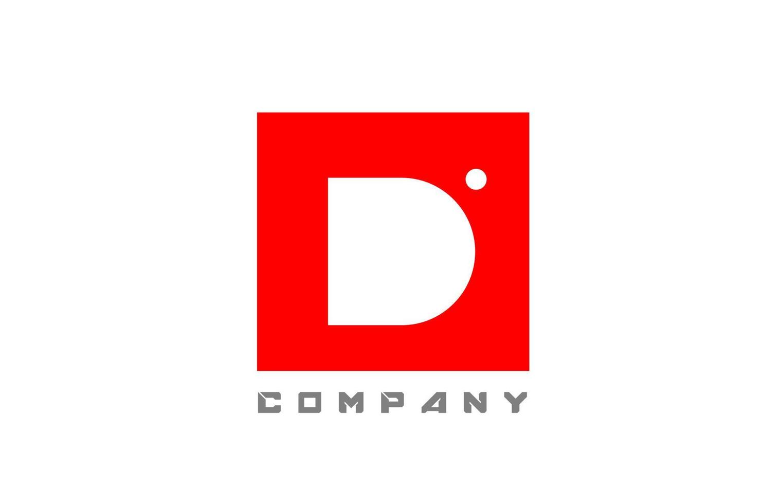rood wit d alfabet letter logo icoon voor zaken en bedrijf met stip design vector