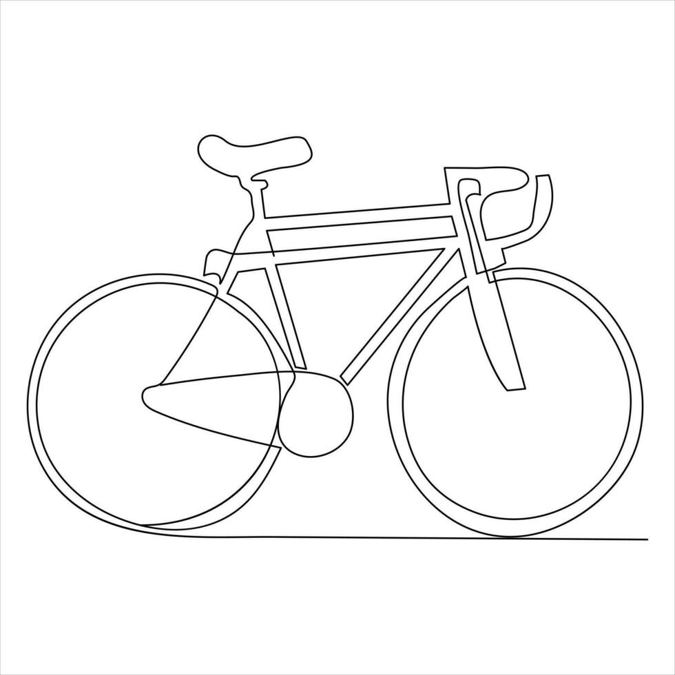 single lijn doorlopend tekening van klassiek fiets schets vector illustratie