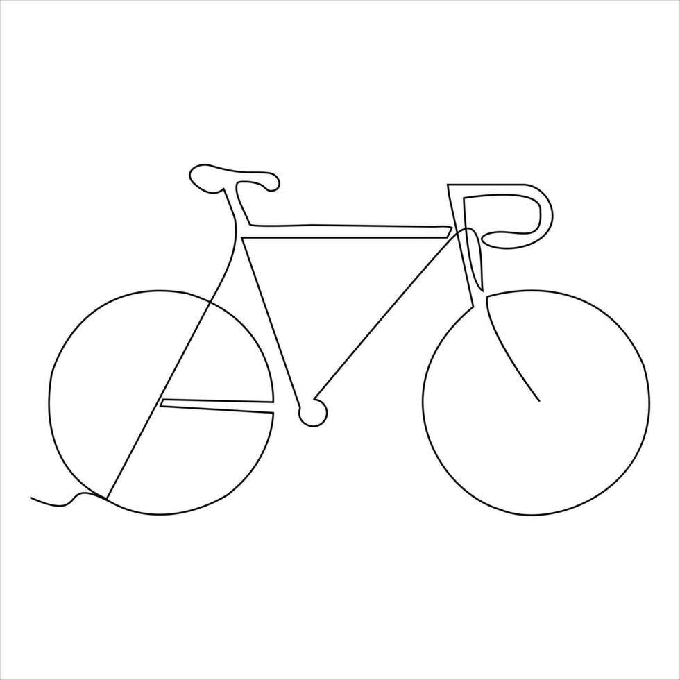 single lijn doorlopend tekening van klassiek fiets schets vector illustratie