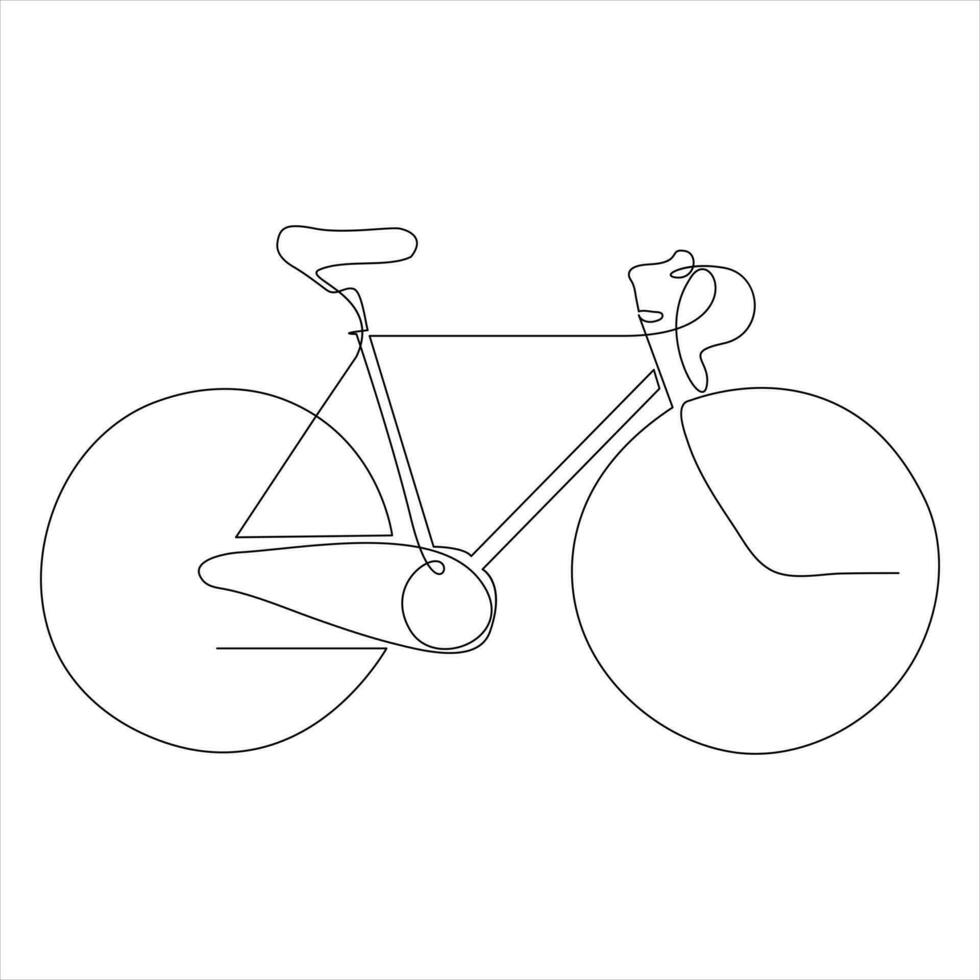 single lijn doorlopend tekening van klassiek fiets schets vector illustratie
