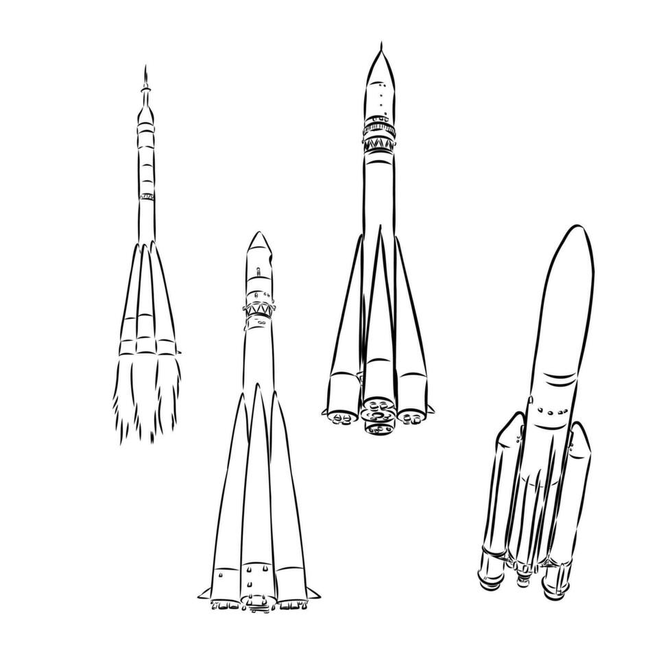 ruimteschip vector schetsen