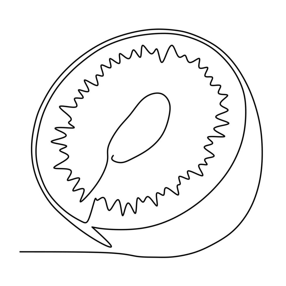 enkele doorlopende lijntekening van hele en half gesneden gezonde biologische kiwi voor de identiteit van het boomgaardlogo. vers tropisch fruitconcept voor tuinpictogram. moderne één lijn tekenen ontwerp vectorillustratie vector