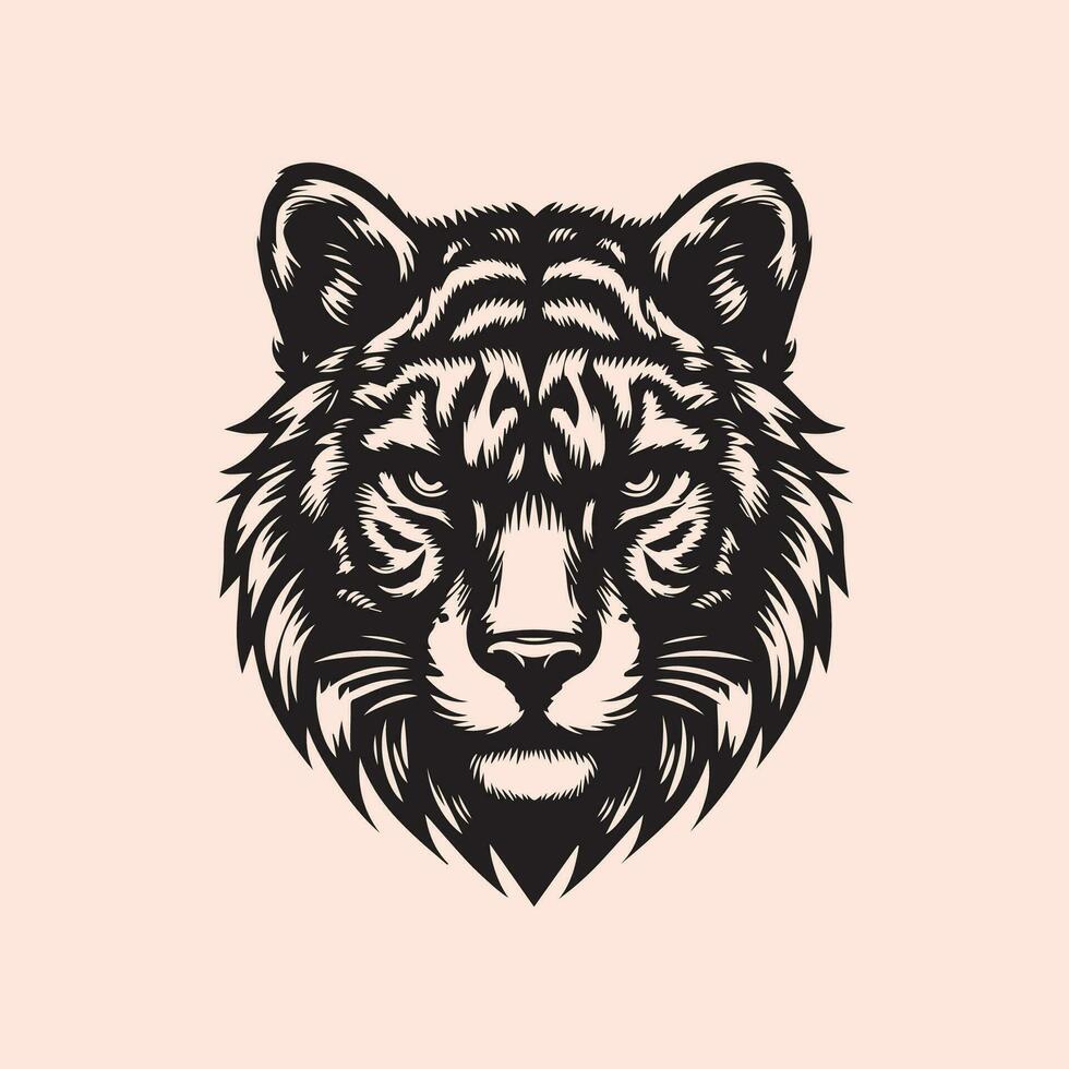 tijger hoofd. vector illustratie van een tijger hoofd Aan een roze achtergrond.