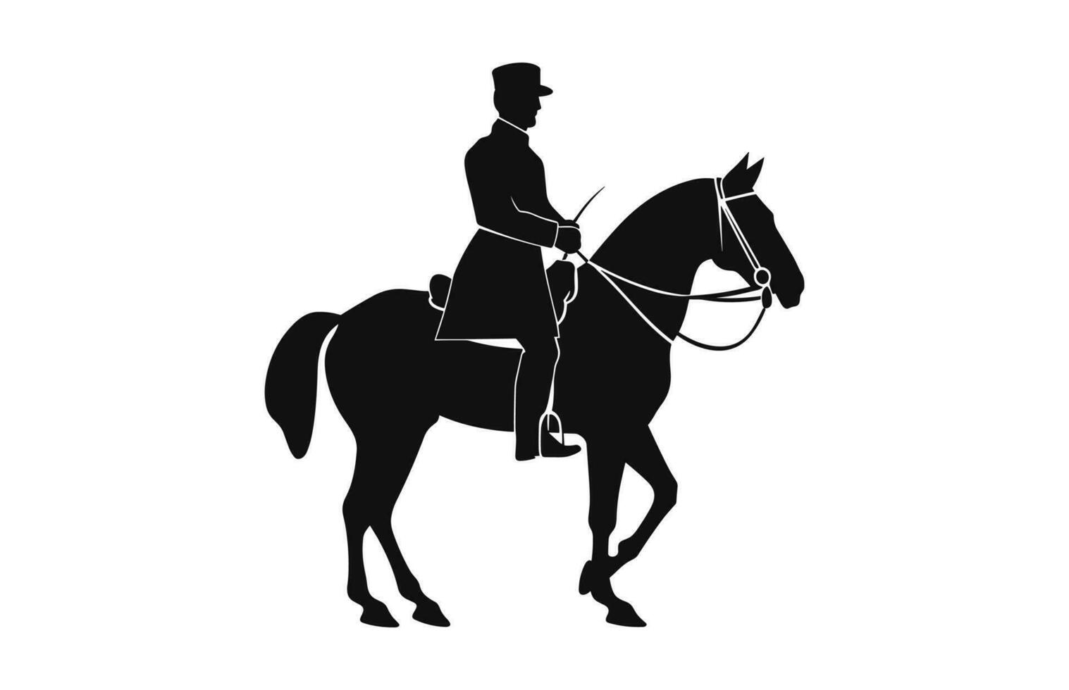 een cavalerie zwart silhouet geïsoleerd Aan een wit achtergrond vector