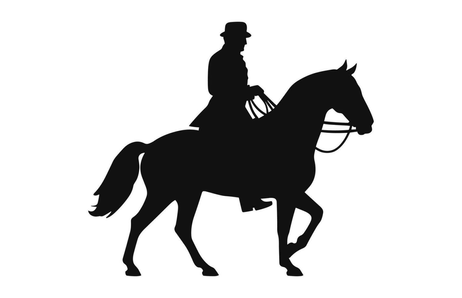 een cavalerie zwart silhouet geïsoleerd Aan een wit achtergrond vector