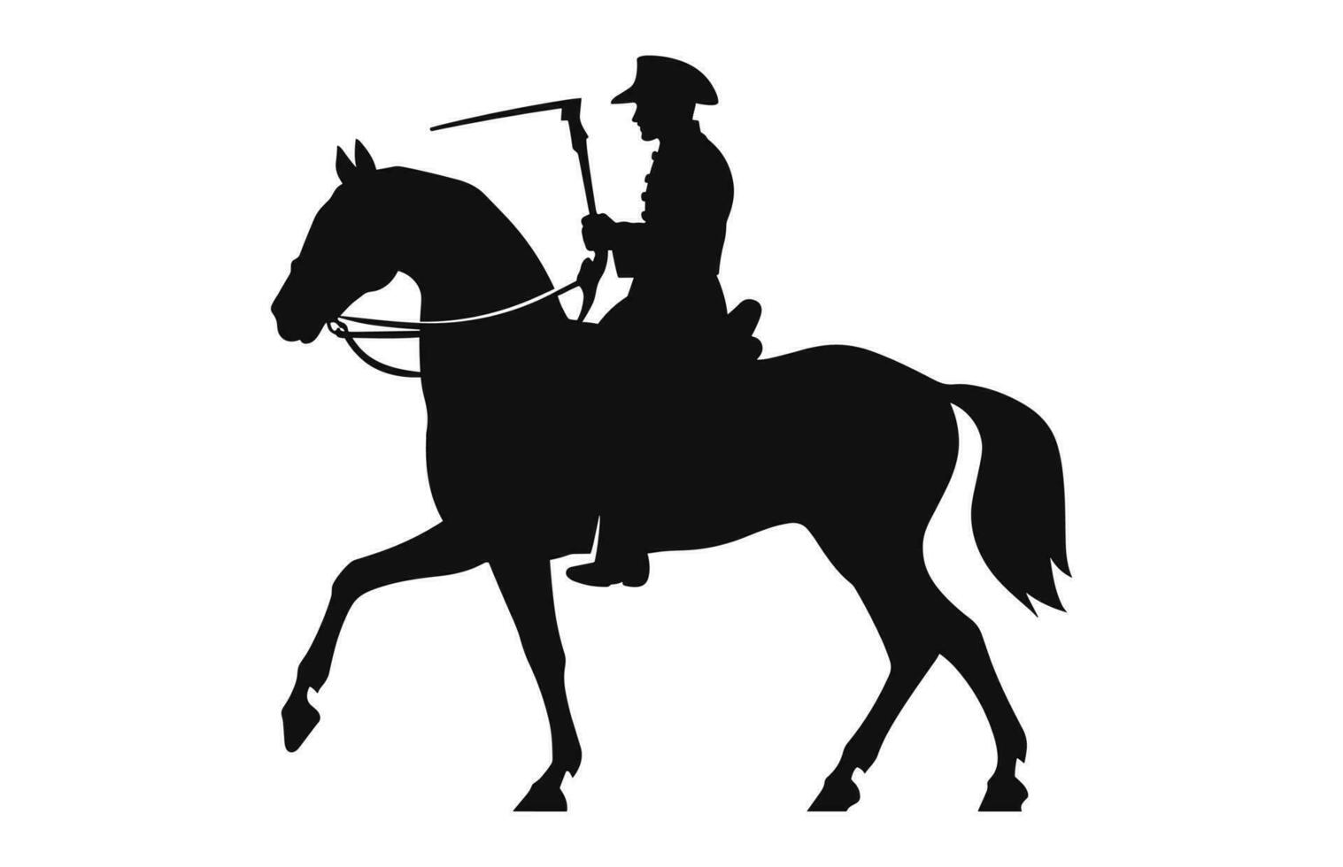 een cavalerie zwart silhouet geïsoleerd Aan een wit achtergrond vector