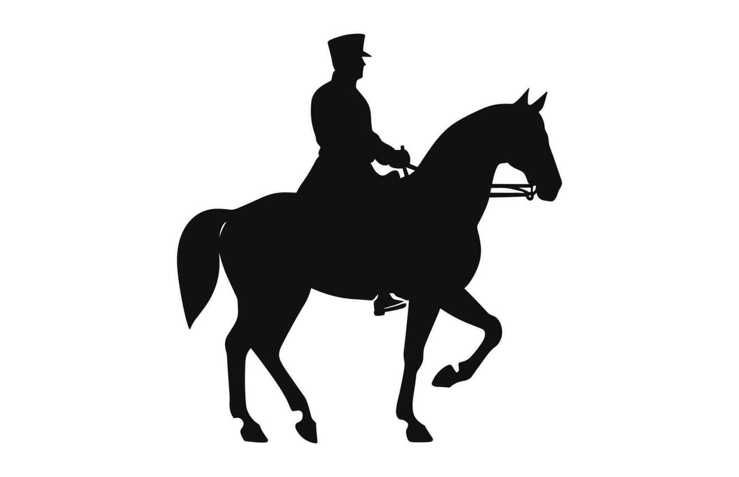 silhouet van een cavalerie soldaat Aan te paard zwart vector vrij