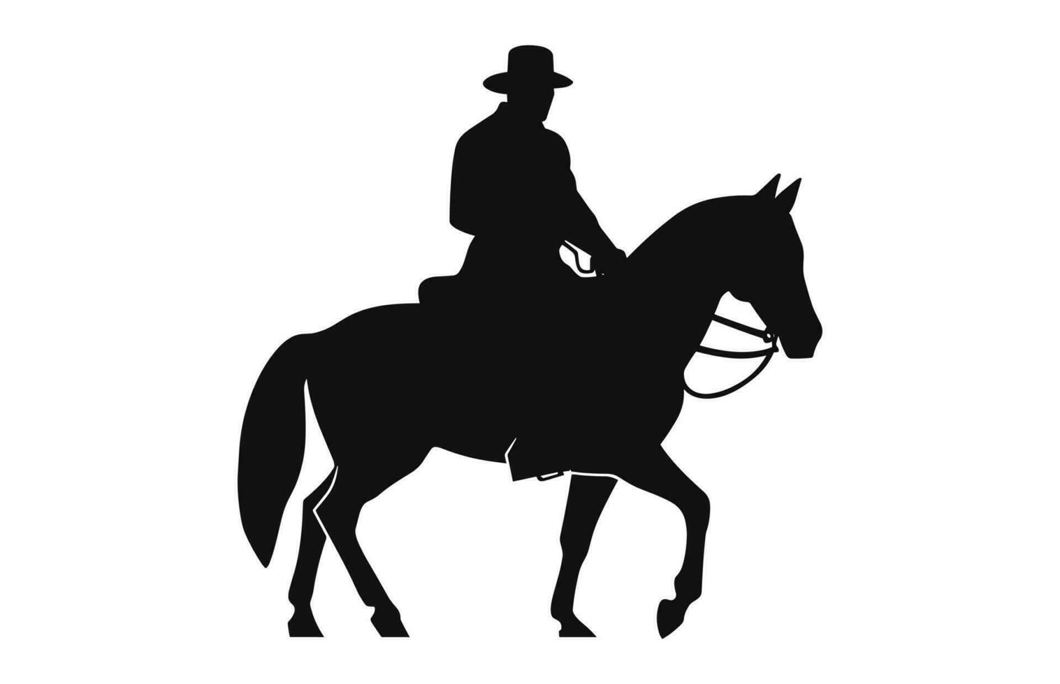 silhouet van een cavalerie soldaat Aan te paard zwart vector vrij