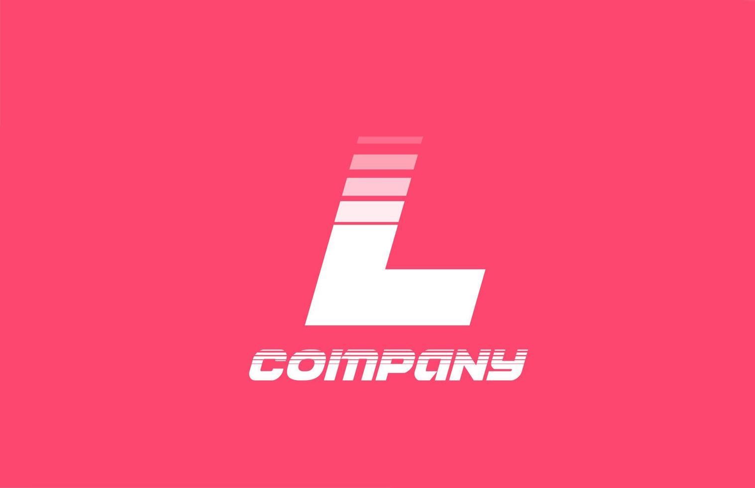 L roze wit alfabet letterpictogram logo voor zaken en bedrijf met lijn ontwerp vector