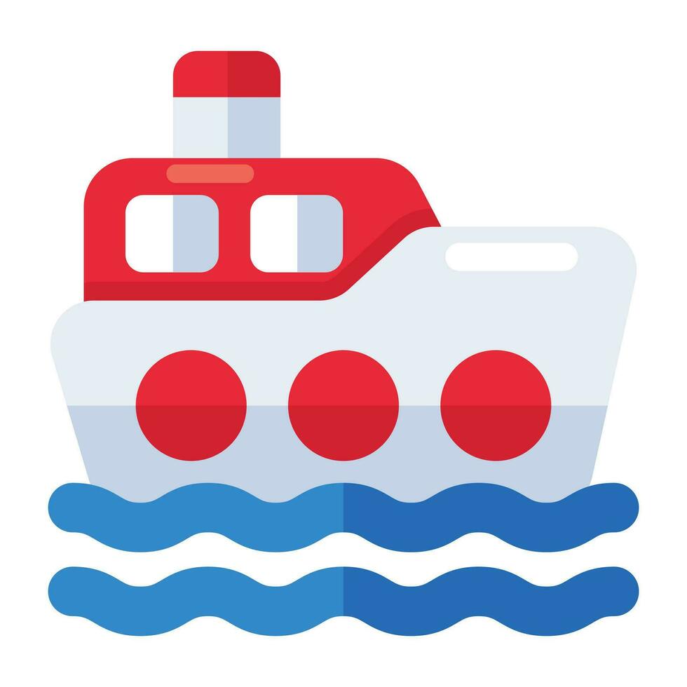 een vlak ontwerp icoon van roeien boot vector