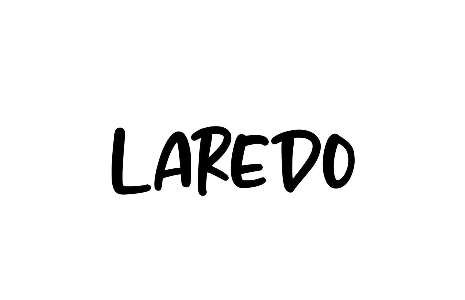 Laredo stad handgeschreven typografie word tekst hand belettering. moderne kalligrafie tekst. zwarte kleur vector