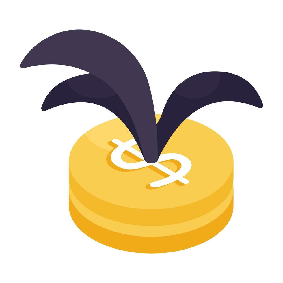 modern design icoon van dollar plant vector