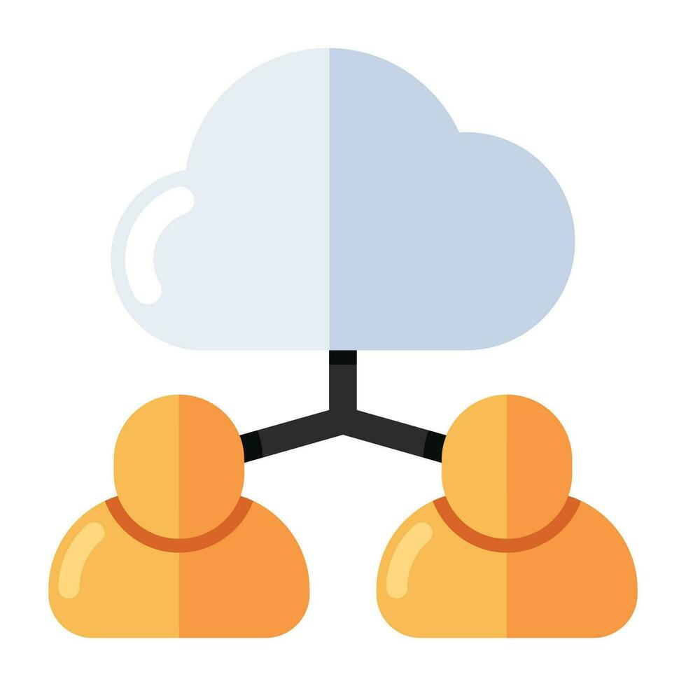een mooi ontwerp icoon van wolk gebruikers vector