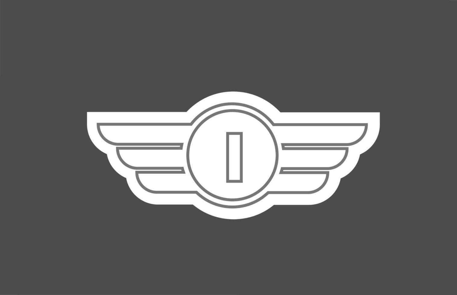 ik alfabet letter logo icoon voor zaken en bedrijf met lijn vleugel ontwerp vector