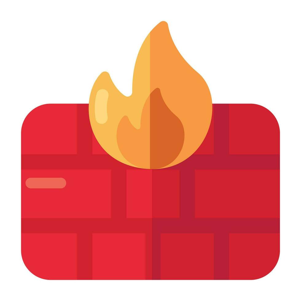 een bewerkbare ontwerp icoon van brandmuur vector