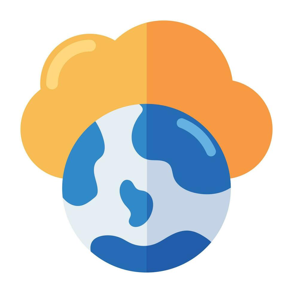 pictogram van cloudbrowser in plat ontwerp vector