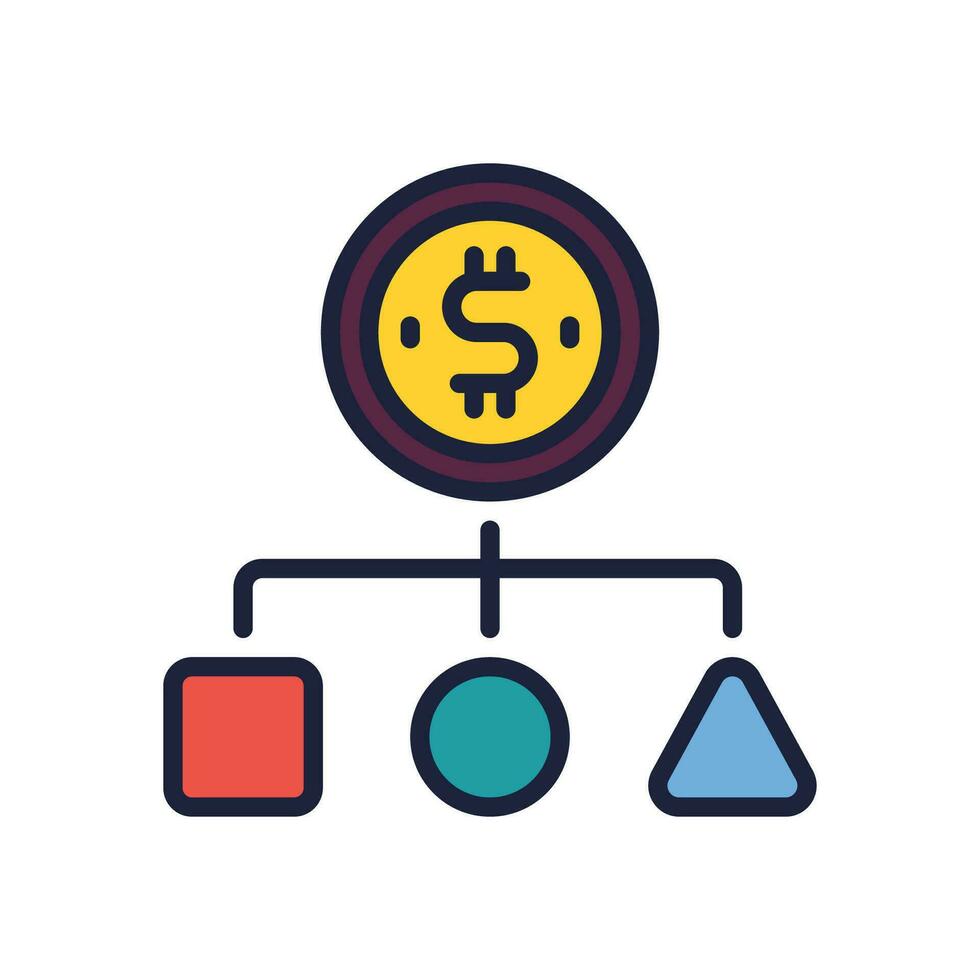 diversificatie icoon. vector gevulde kleur icoon voor uw website, mobiel, presentatie, en logo ontwerp.