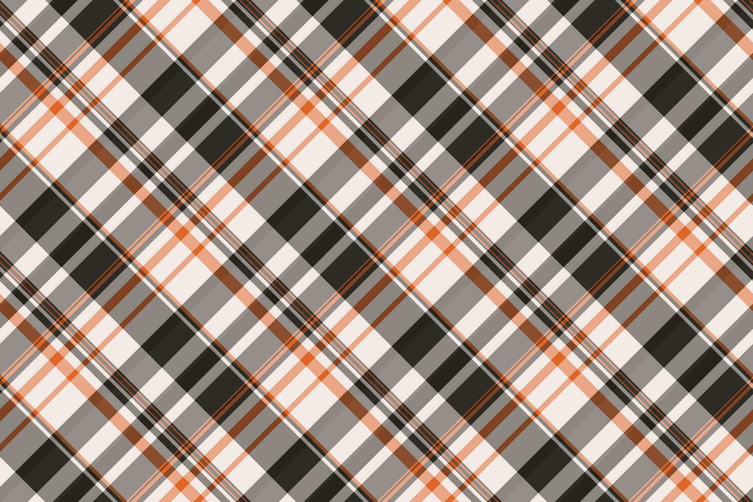 beroerte plaid patroon controleren, perfectie vector Schotse ruit naadloos. verdieping structuur achtergrond kleding stof textiel in grijs en oranje kleuren.