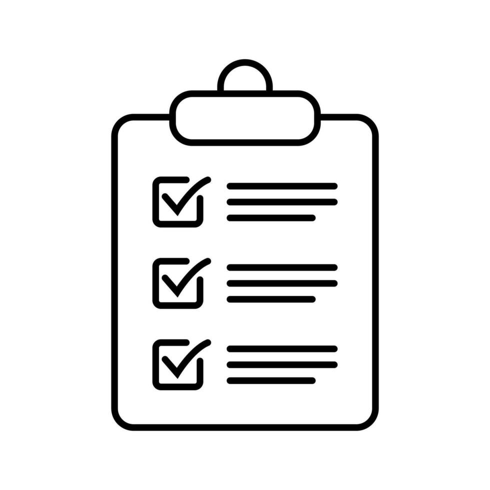 klembord icoon. checklist teken symbool voor web plaats en app ontwerp. vector