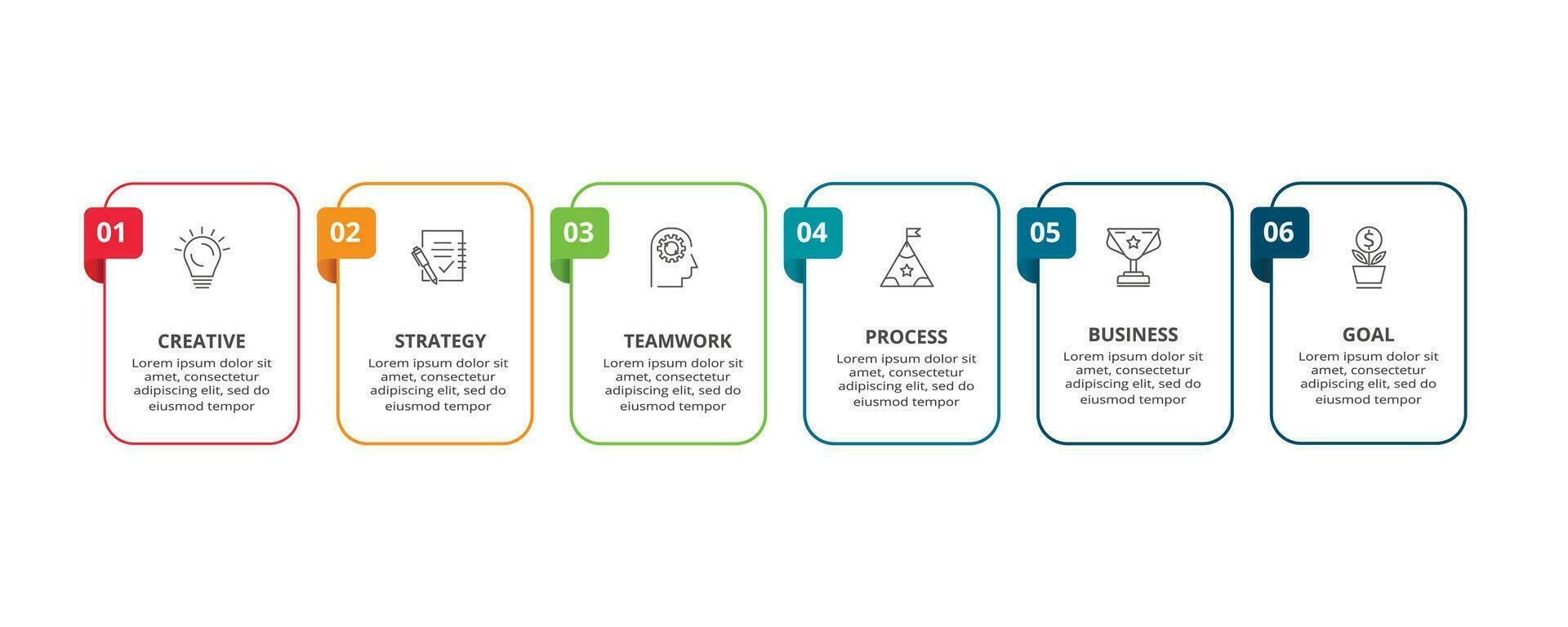 lijn concept voor infographic met 6 stappen, opties, onderdelen of processen. bedrijf gegevens visualisatie. vector