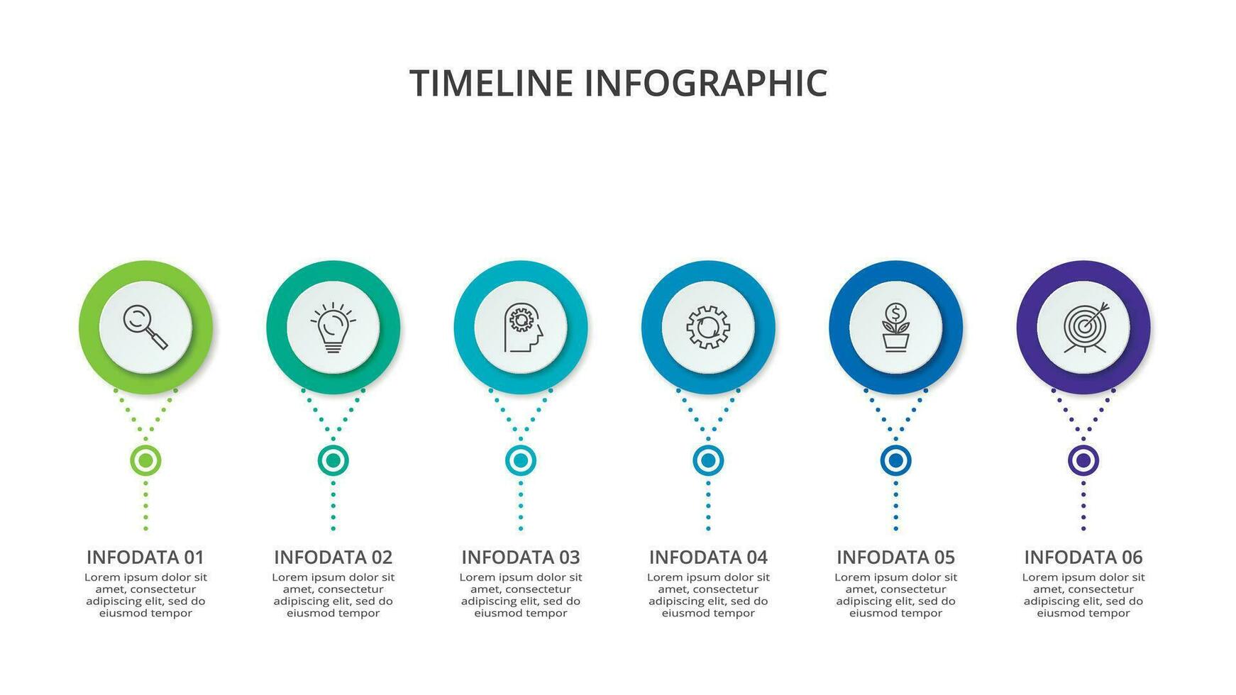 creatief concept voor infographic met 6 stappen, opties, onderdelen of processen. bedrijf gegevens visualisatie. vector